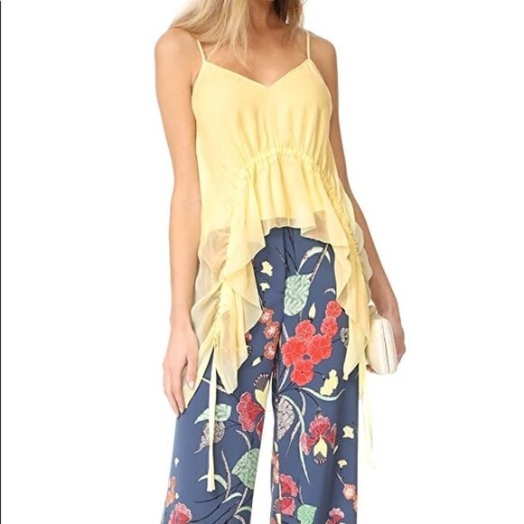 Yellow Elizabeth and James V Neck Top - Picture 2 of 4